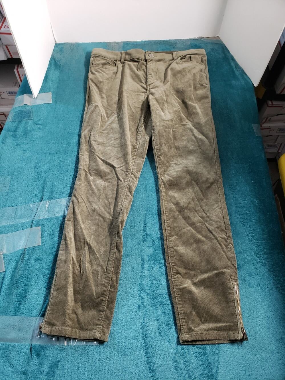Loft Jeans Size 10 Petite Womens Green Pants Corduroy Mid Rise Modern Skinny
